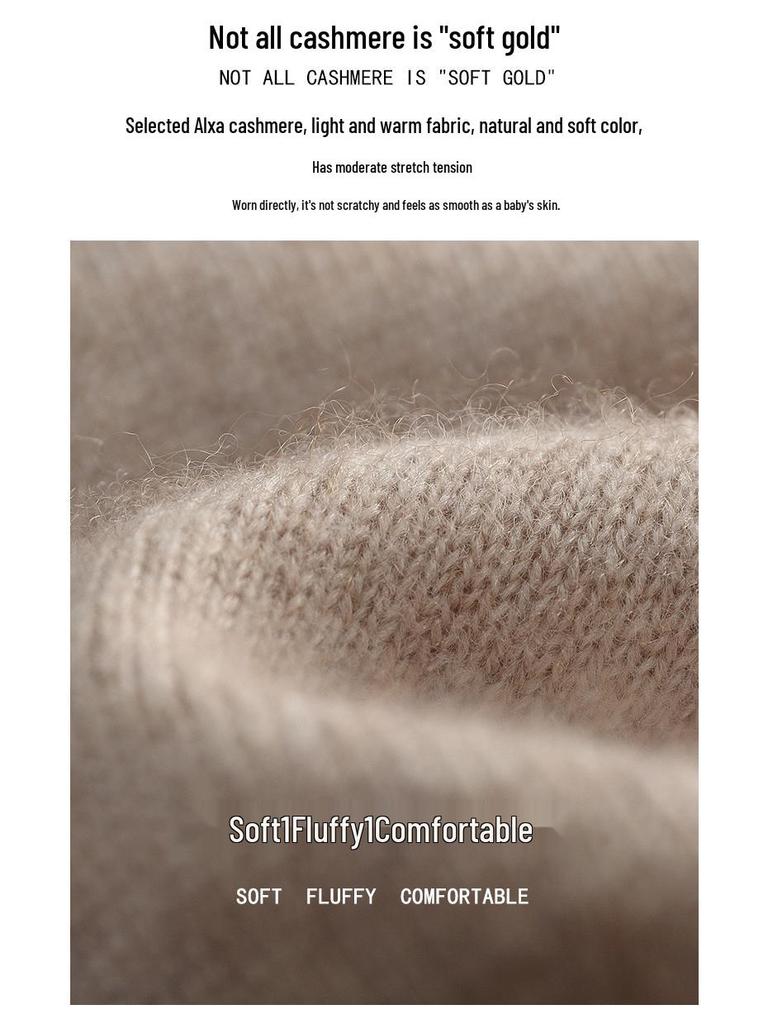 Men's High Neck Cashmere Sweater - Solid Color, Long Sleeve Knitwear for Casual and Business Wear