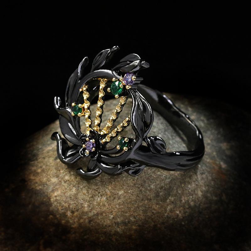 Newest Coconut Tree Colorful Zircon Ring for Women 925 Ring Wedding Party Engagement Ring Jewelry Gift