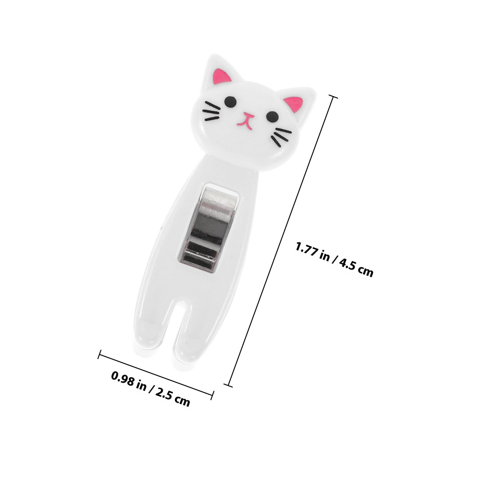 6Pcs Cat Clip Multi-Use Clothespin Food Bag Sealing Ticket Photo Message Clip Windproof Clothes Clips Clothespin белый