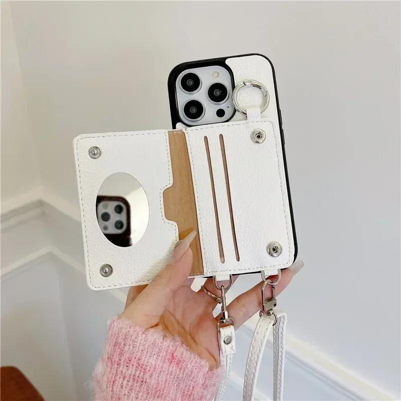 Crossbody Leather Phone Case for IPhone 13 12 Mini 16 Plus 15 14 11 Pro Max XS Wallet with Card Holder Shockproof  Cover