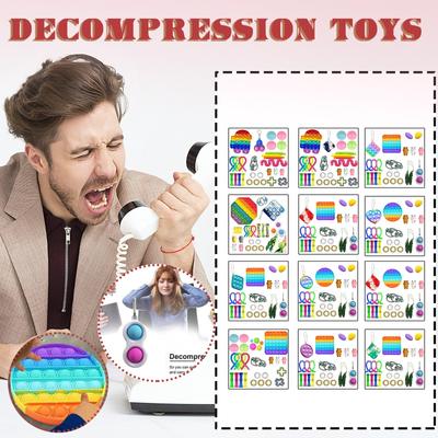Stress Sensory Toy Set, Sensory Toys With Push Bubble For Children Adults