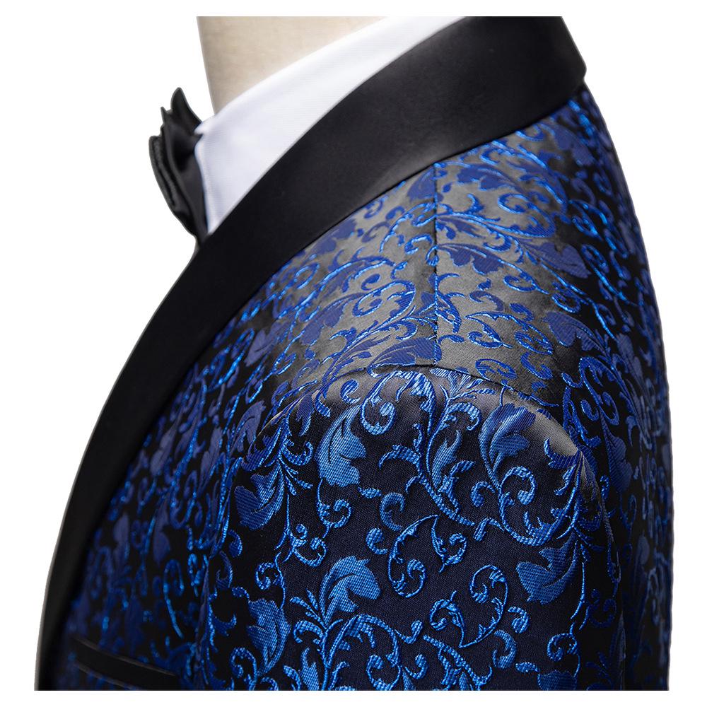 Men's Multi-color Slim Fit Jacquard Tuxedo Jacket for Stage, Wedding, and Banquet