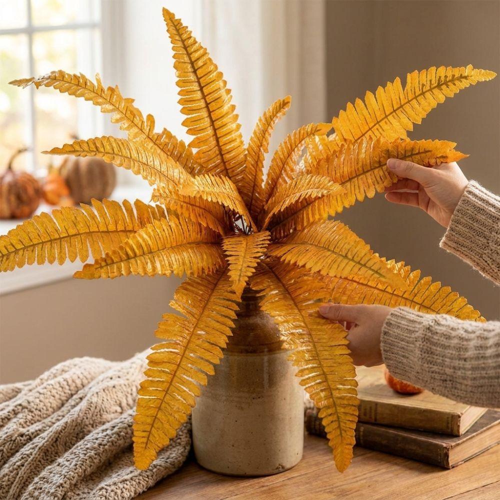 18 Leaves Fake Fern Plants Lifelike Artificial Palm Tree Home Party Decor