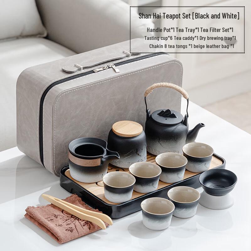 OIMG Portable Ceramic Kung Fu Tea Set
