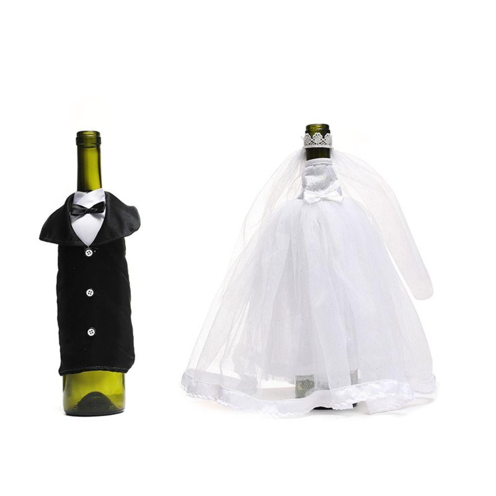 Exquisite Wedding Wine Bottle Cover Ceremonial Dress Wine Bottle Bag Restaurant Bar Holiday