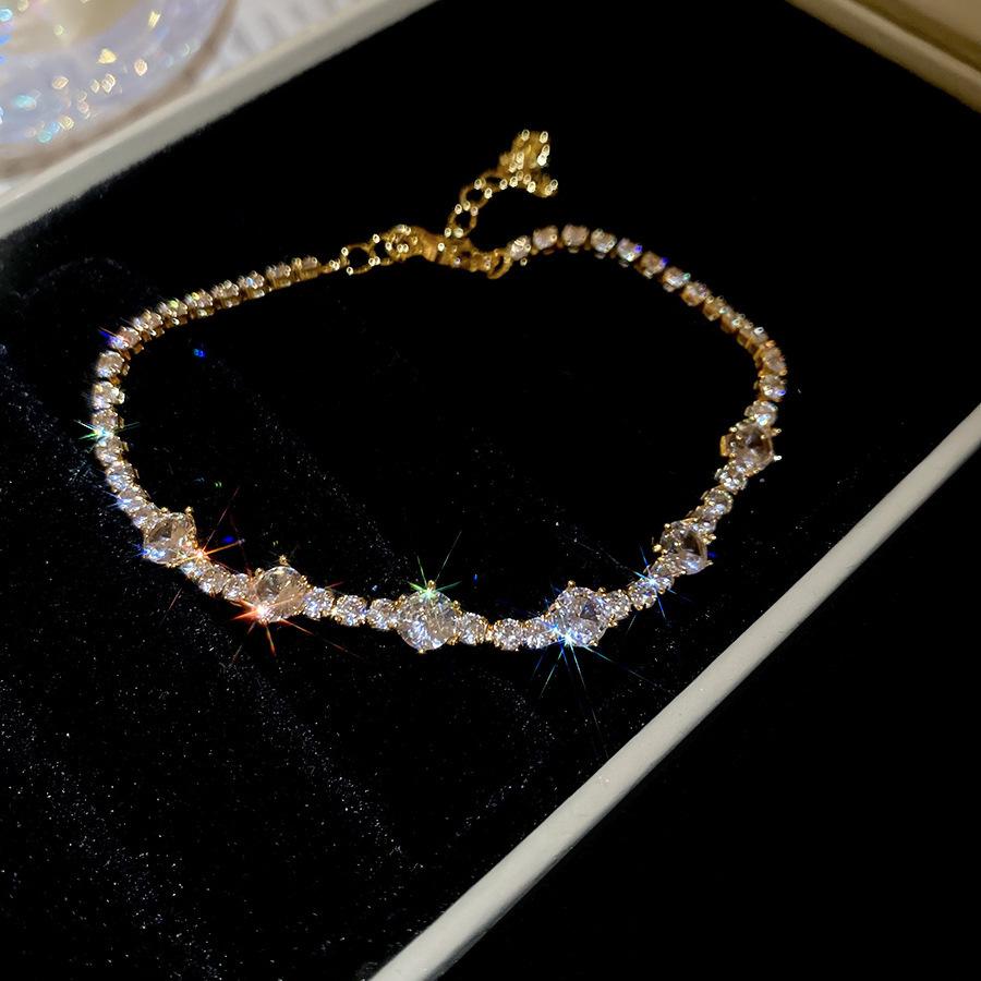 European and American Simple Geometric Zircon Round Splicing Bracelet Bracelet Exquisite Versatile Jewelry Women