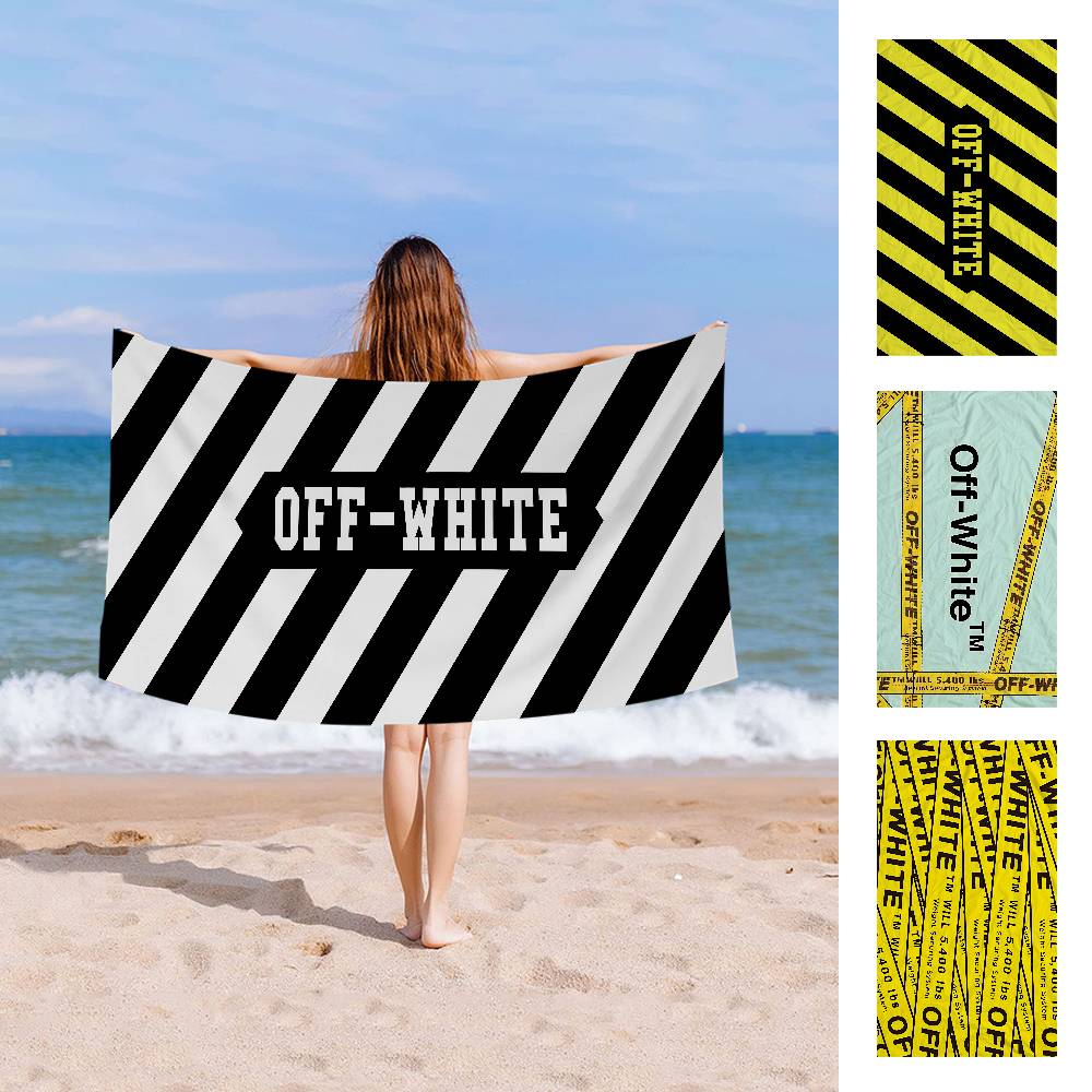 Fashion LOGO O-Off W-White Beach Towel Colorful Bath Towels Girl Microfiber Quick Dry Sand Free Beach Yoga Spa Gym Pool