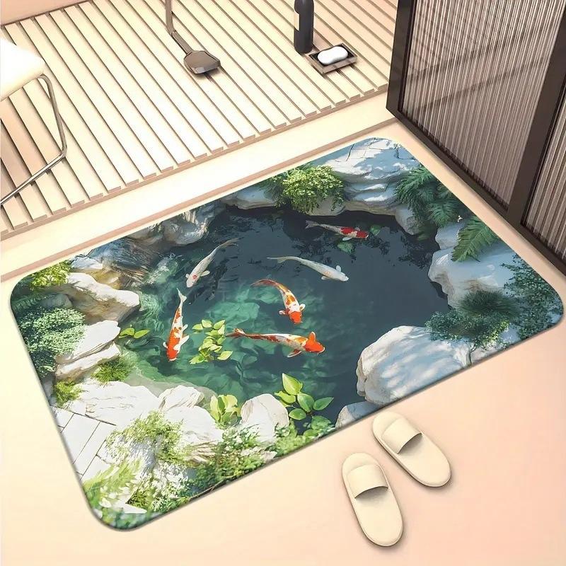 American 3D visual entryway wear-resistant door mat for home bathroom, anti slip and absorbent, easy to maintain floor mat