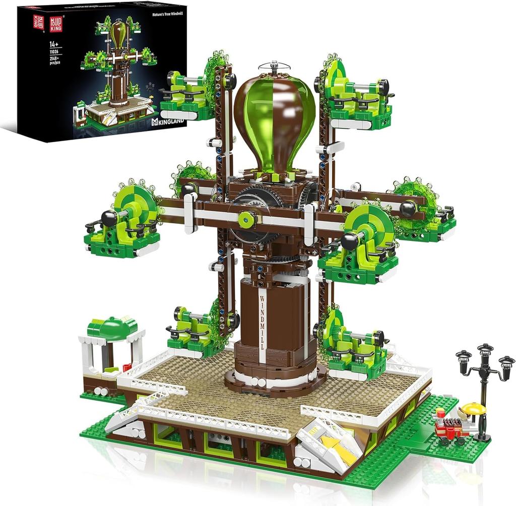 Mould King 11026 Large Windmill Amusement Park Model Building Blocks Set, 2148+ Pieces, STEM Educational Building Toy for Ages 14+ FamilyAdult