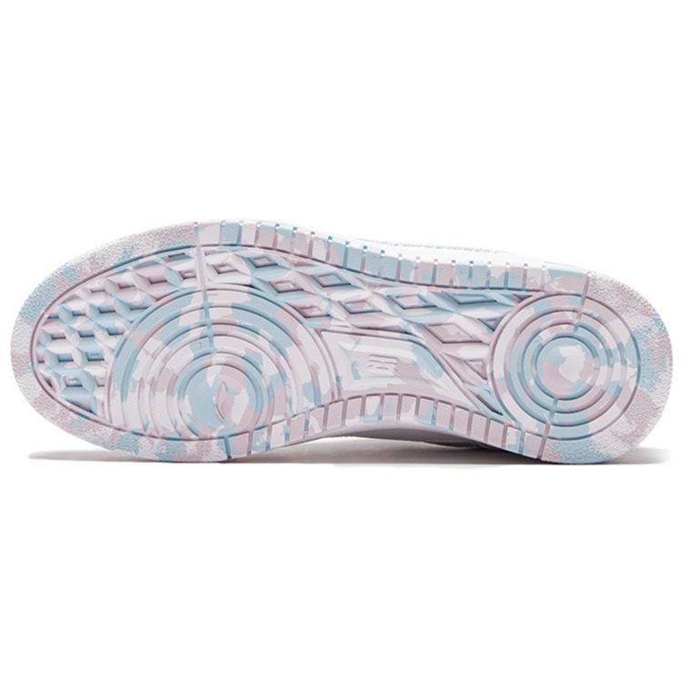 Li Ning Abrasion Resistant Breathable Abrasion Resistant Breathable Low top Skateboard Shoes Women's White Blue AGCS084-3