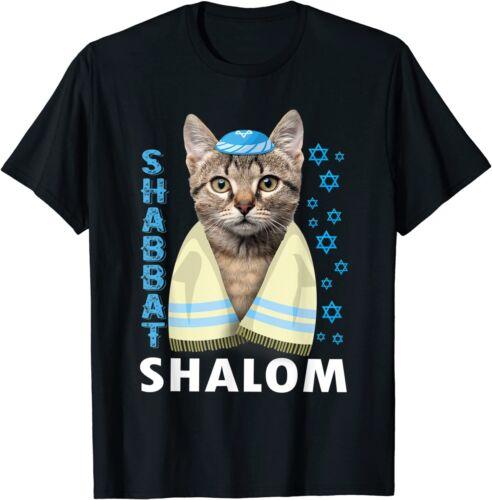 Funny Cute Jewish Cat Shabbat Shalom Wearing A Kippah Shirt Women Clothing Fashion Summer Streetwear Graphic Tshirts Personality S