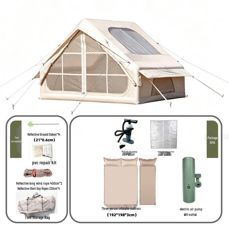 Windproof & Rainproof Outdoor Inflatable Family Camping Tent Set