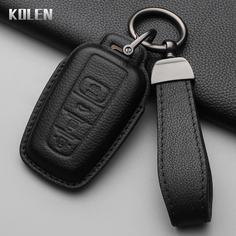 Genuine Leather Auto Smart Key Fob Cover Case Housing Fit For Toyota Prius Camry Corolla Chr C-Hr Rav4 Land Cruiser Prado 2 3 4 Button Auto