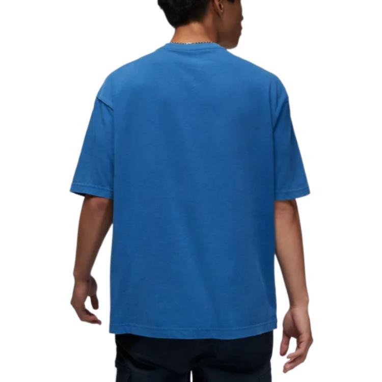 Jordan T-shirt da Uomo con Patch Logo, Girocollo, Manica Corta, Blu Francese DZ0605-486