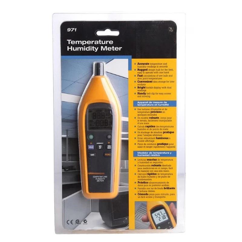 971 -20°C to 60°C (-4°F to 140°F)  Backlit Dual Display Humidity And Temperature Measuring Instrument Temperature Humidity Meter