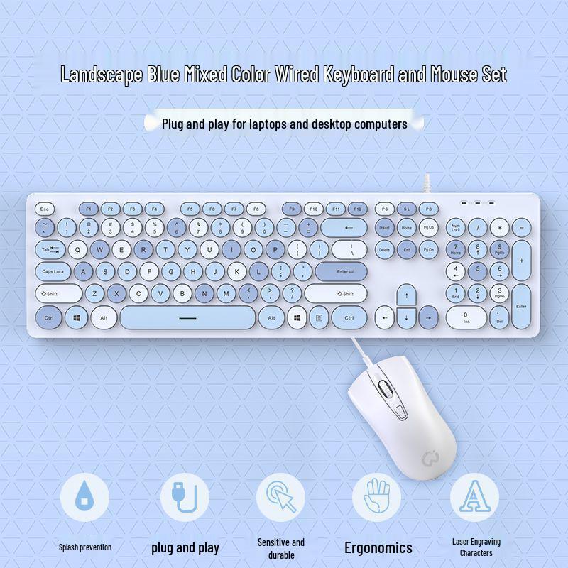 Silent Wired Chocolate Punk Keyboard - USB for Home, Office, Gaming, and Typing