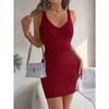 Damen Ärmelloses Bodycon Mini-Strickkleid mit geometrischer Textur