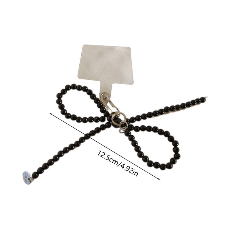 Resin Bowknot Pendant Clip Fashionable Accessory Enhancing Device Beads Keychain Suitable for Phone Cameras Headphone