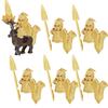 MOC Středověké Vojenské Stavební Kostky Elfský Bojovník Ork Rohan Gondor Rytíř Sada Postav Zvířecí Armáda Zbraň Luk Kuše Hračka