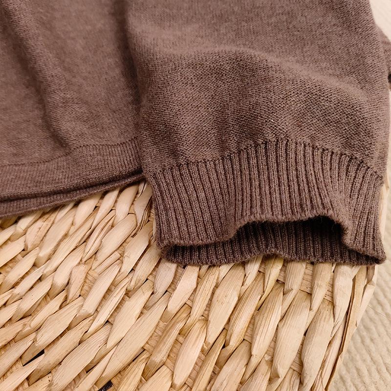 New Style Women's Combed Cotton Half-Zip Knit Pullover Sweater Base Layer