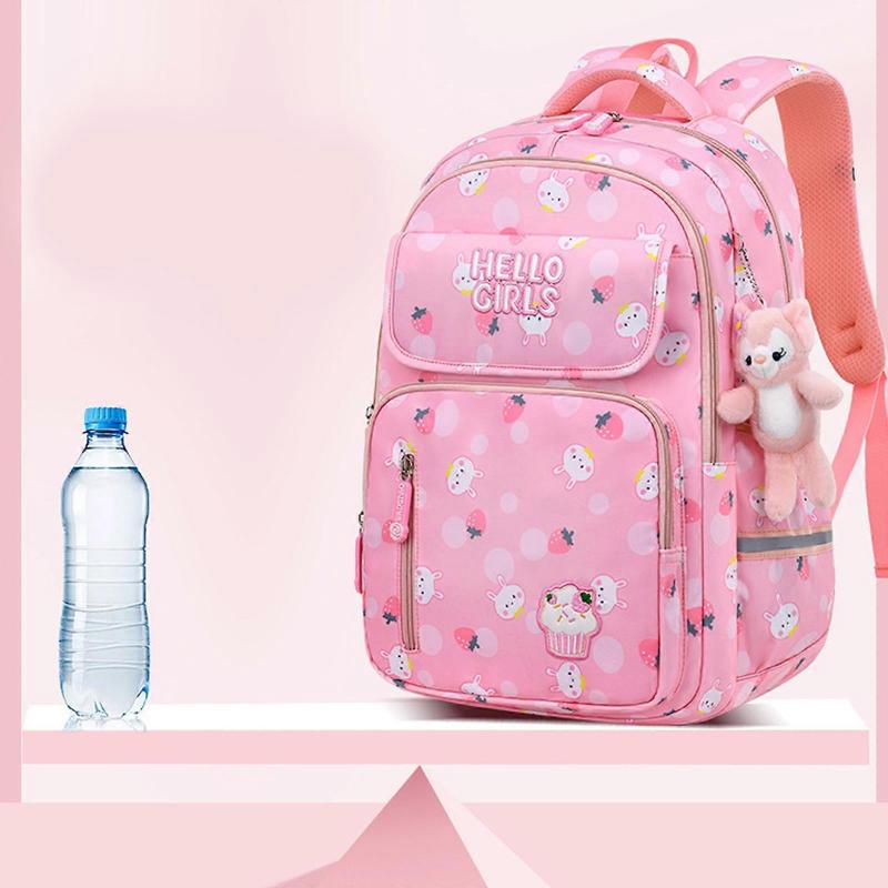 Cute Cartoon Schoolbag for Girls Lightweight Backpack Children Bag School Bag Splashproof Shoulder Bag School Supplies  Purple