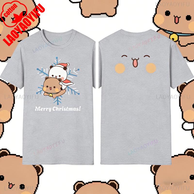 Kawaii Bubu Dudu Unisex High Quality Christmas Funny Lovely Graphic TShirt Holiday Gift for Couples Crewneck Shortsleev Women