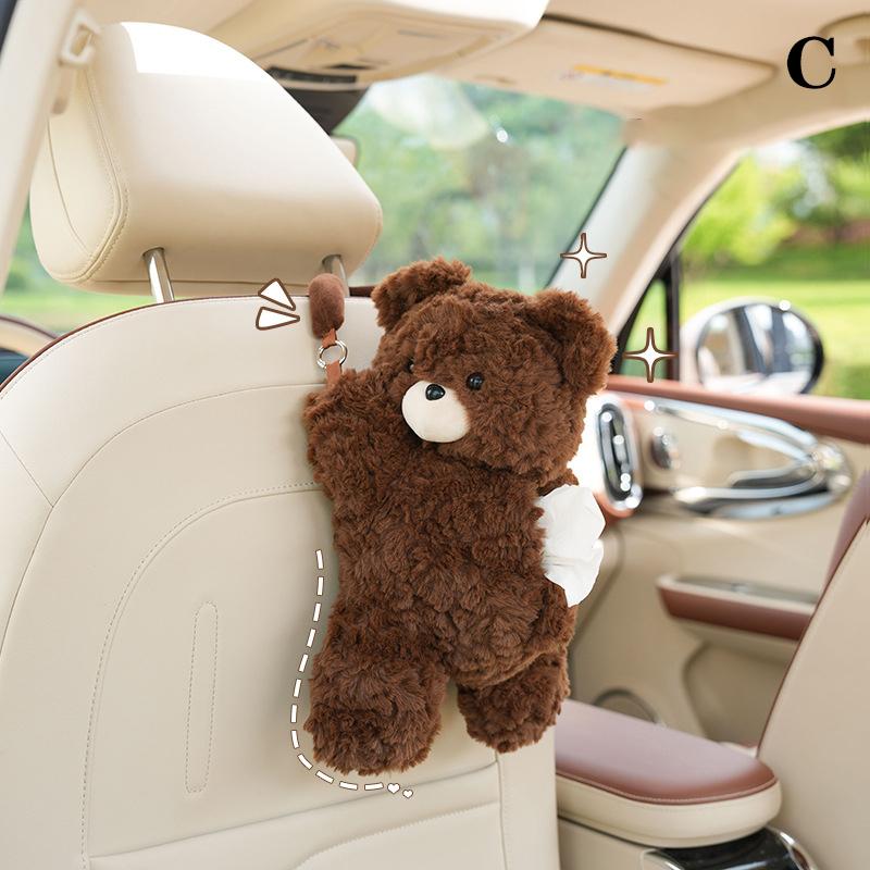 Universal Car Tissue Hanger Doll Cute Creative Hanging Tissue Holder Plush Vehicle Tissue Case Paper Box Car Accessories