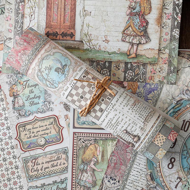 Stamperia Journal Collection: 18 Cute & Beautiful Themed Paper Sheets with Decorative Stickers