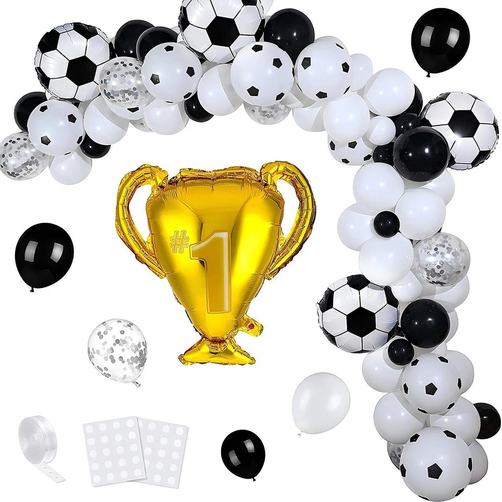 World  Soccer Theme Party  Set – Birthday Celebration Soccer Trophy  Garland Decoration