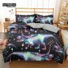 Girls Unicorn Flower Duvet Cover Cartoon Bedding Set Microfiber 3D Print Comforter Cover King Full For Kids Teen Bedroom Decor