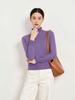 Autumn Winter Women's Seamless Wool Sweater – Ruffle Trim, Slim Fit, High Neck, Machine Washable Base Layer, Solid Color.