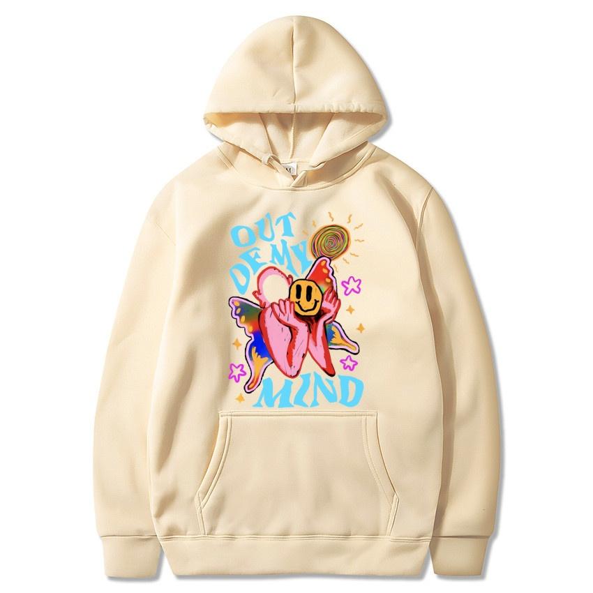 Out of my mind graffiti autumn/winter hoodie hip-hop street college classic pullover daily fashion casual warm hoodie gift