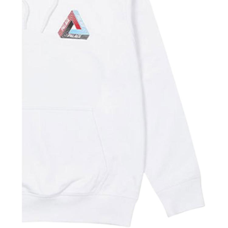 Palace Triangle Logo Hooded Long Sleeve Sweatshirt Unisex Tops White P19HD086
