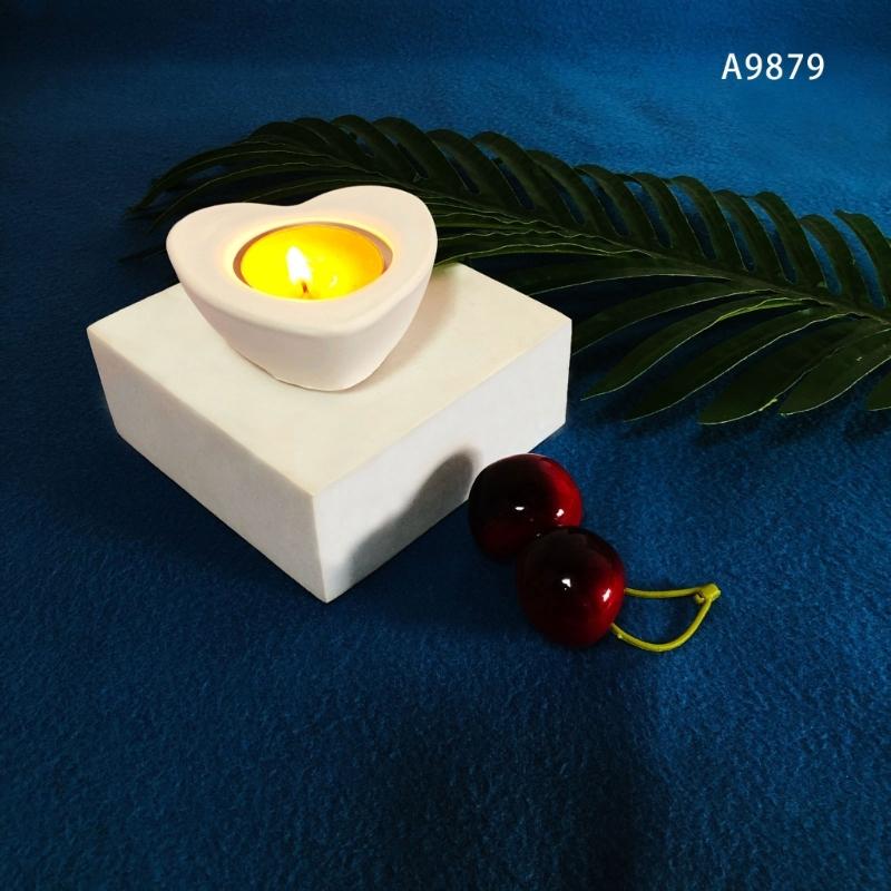 Heart Shape Candlestick Mold Plaster Silicone Mold Candle Holder Concrete Cement Mold Handmade Resin Craft Decor