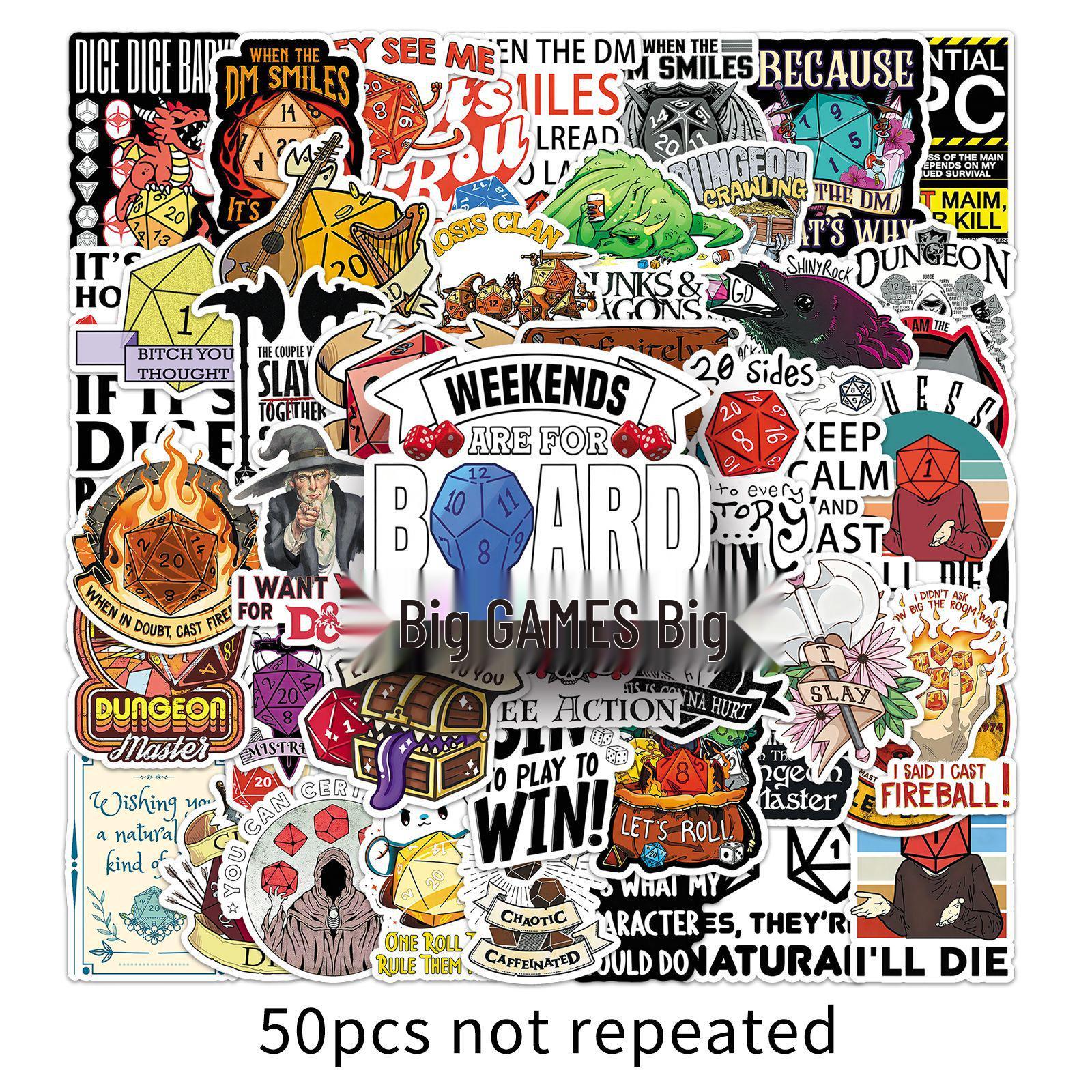 50 Sheets of Trendy TRPG Meme Stickers: Fun, Personality, Graffiti for Notebooks, Journals, and Earphones