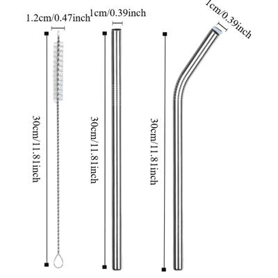 6 PCS for 40 Oz Cup Tumbler Metal Straws Reusable 3 Straight Drinking Accessories Stainless Steel for 40 Oz Cup Tumbler