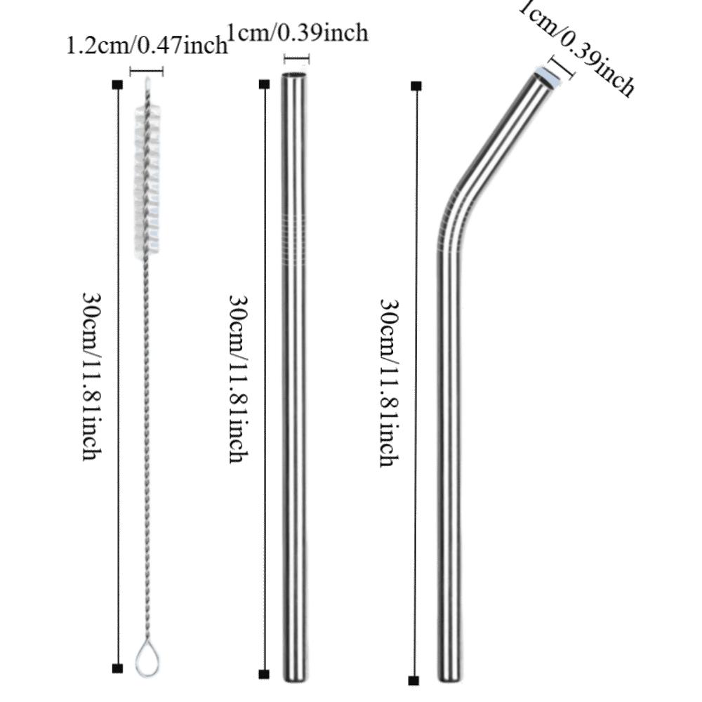 6 PCS for 40 Oz Cup Tumbler Metal Straws Reusable 3 Straight Drinking Accessories Stainless Steel for 40 oz Cup Tumbler