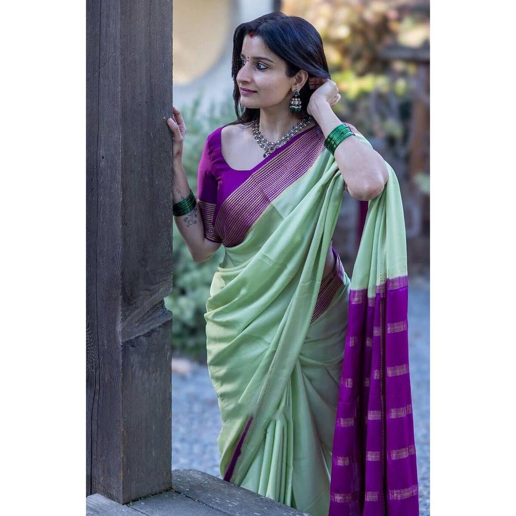 New Launch - Soft Lychee Silk Saree with Rich Pallu and All Over Jacquard Work