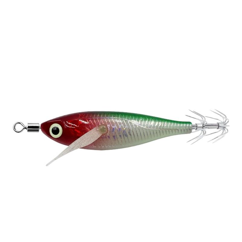 Assorted Color Round Belly Fishing Baits 3D Artificial Fishing Squid Jig Lures with Shrimp Designs for Effective Fishing