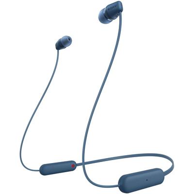 Sony Bezdrátová sluchátka Bluetooth Hodiny Vybavené Modré LZ Malé Kompatibilní WI-C100/25 Stamina/IPX4 Odolné proti stříkající vodě/DSEE WI-C100