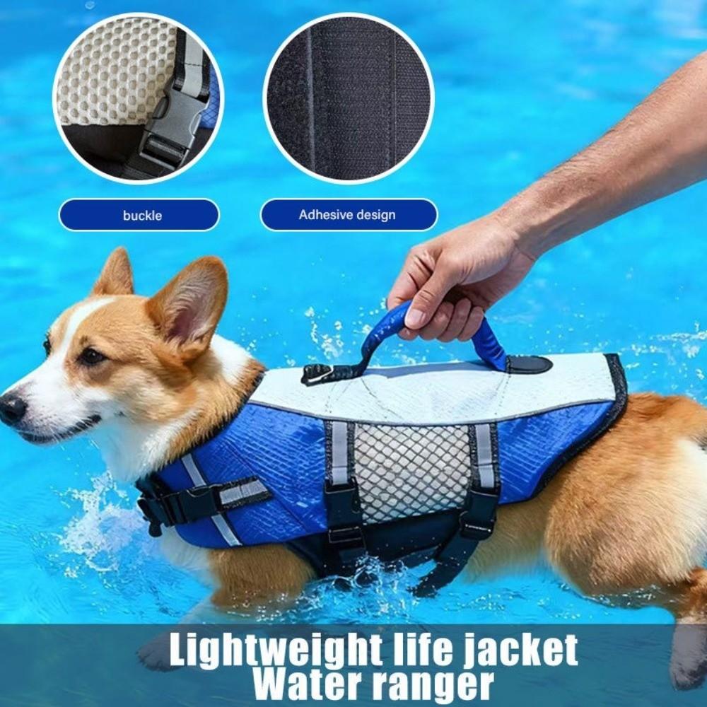 Reflective Dog Life Jacket Breathable Pet Life Preserver Dog Surfing Clothes  Outdoor Beach