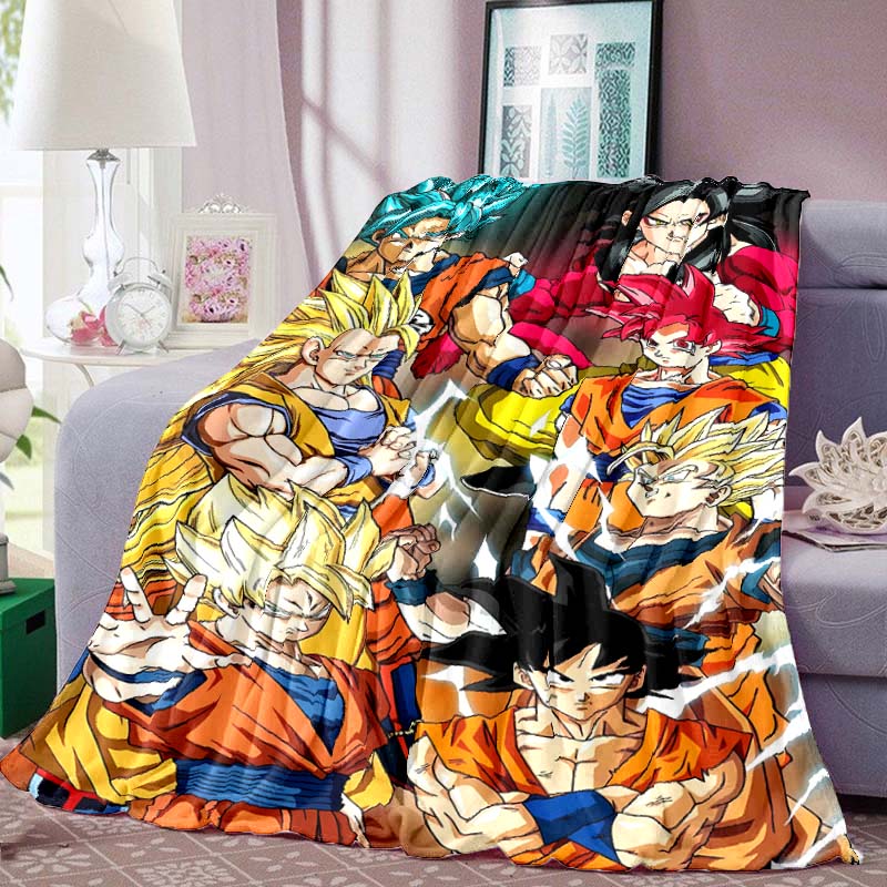 Dragon Ball Print Blanket Warm  Comfortable Flannel Blanket Suitable for Bedrooms, Sofas, Beds, Chairs, Picnics, Travel