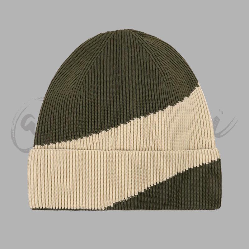 New Color Matching Four Seasons Flying Knitting Men and Women Knitted Hat Big Head Circumference Cold Hat Men Temu Lazy Wind