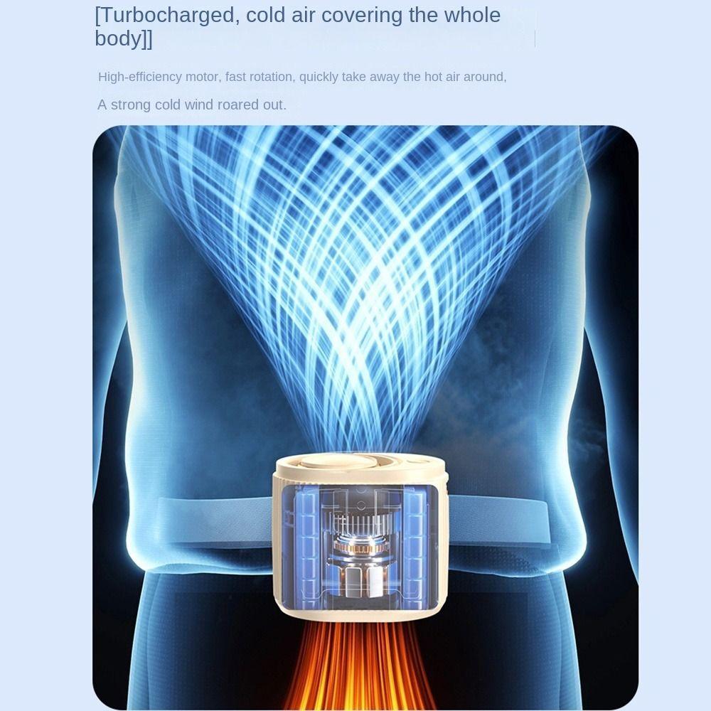 Wearable Clip-On Waist Fan 3 Speeds Portable Cooling Clip Fan Mini Electric Fans  Outdoor Work