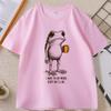 I Have To Say Weird Stuff or Ill Die Frog Drinking Coffee TShirt Unisex Women Weird Humor T Shirt Breathable Casual Cotton Tops
