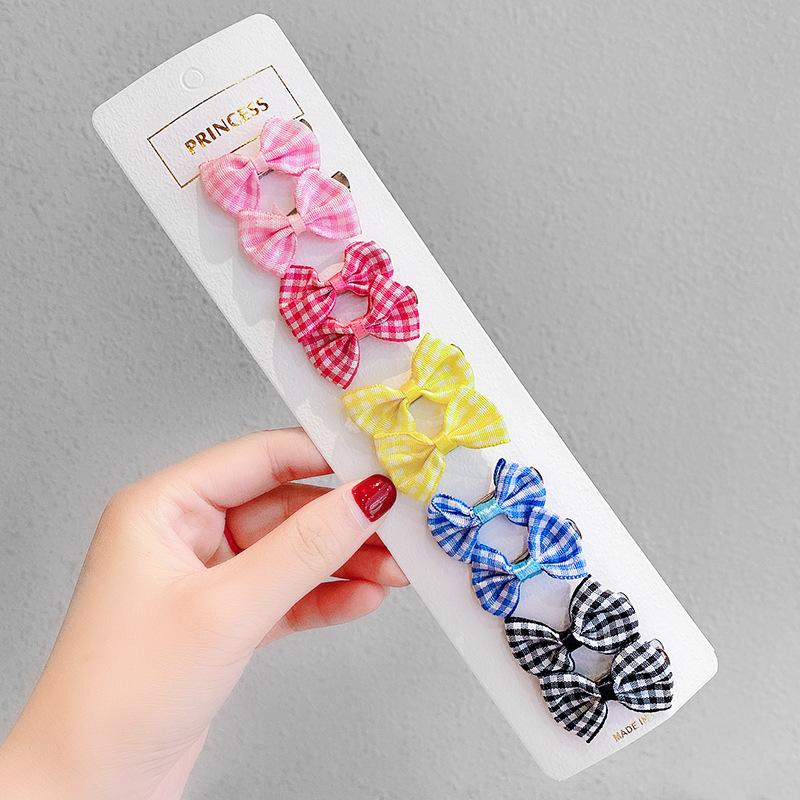 10Pcs Baby Bow Hair Clip Children's Bangs Headdress Girls Cute Little Hair Clip Broken Hair Clip Princess Hair Accessory