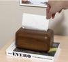 Faux Walnut Chinese-Style Tissue Box for Home, Dining Room, Living Room, Coffee Table, Hotel, B&B Storage