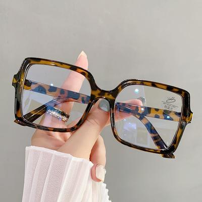 Large Frame Anti-Blue Glasses, Female Tide Big Face Thin Goggles, Glasses