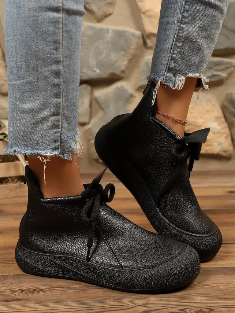 Damen Retro Kuhfell Stiefeletten - Weiches Leder, Rutschfeste Sohle, Bequem & Warm für Herbst und Winter