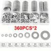 80/180/360/540/720pcs M2 M2.5 M3 M4 M5 M6 M8 M10 Stainless Steel Flat Washer Plain Gaskets Metal Washers Rings for Screw Bolt Assortment Kits